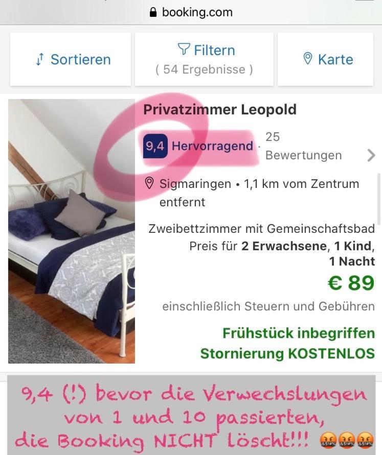 지그마링엔 Privatzimmer Leopold 아파트 외부 사진